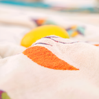 Bird Pattern Cotton Throw Blanket with Tasselled Edges