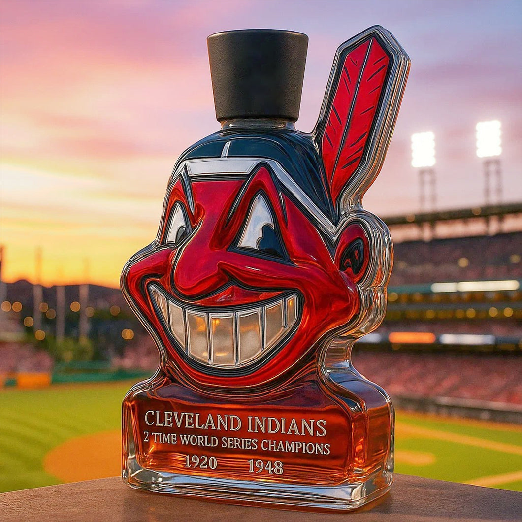 Cleveland Indians Team Honor Whiskey Bottle