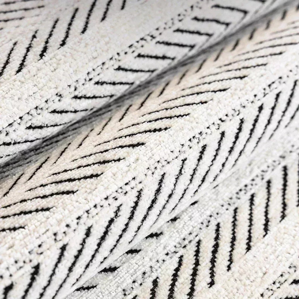 Herringbone Scalloped Edge Sofa Cover