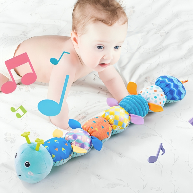 CuddleBug | Musical Plush Caterpillar Baby Sensory Toy with Crinkle and Rattle
