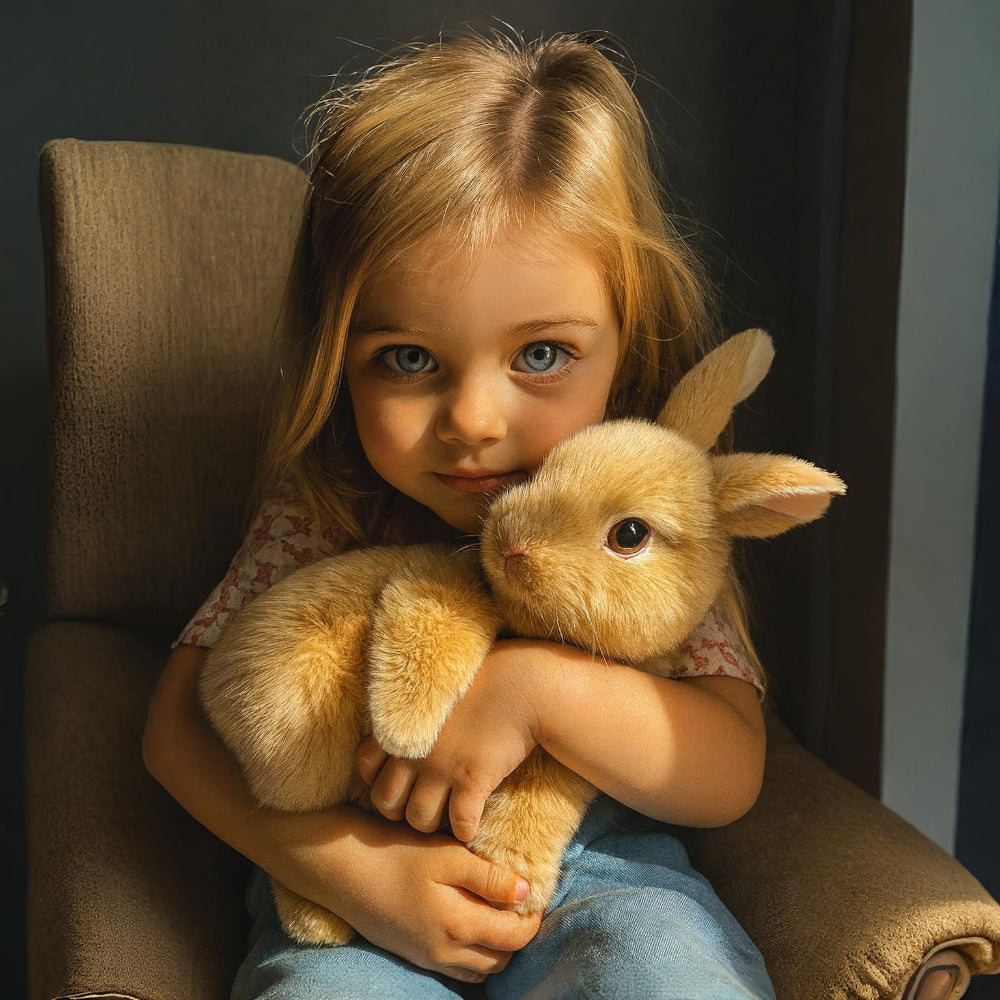 Bunny Toy Home Decor Lifelike Sitting Display Figurine