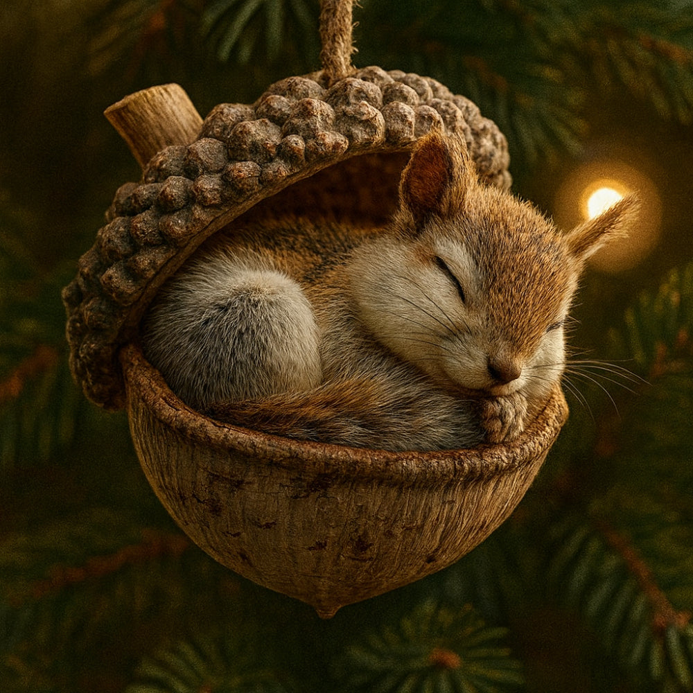 Christmas Ornaments Woodland Animal Acorn Tree Decor