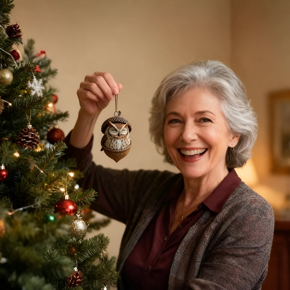 Christmas Ornaments Woodland Animal Acorn Tree Decor