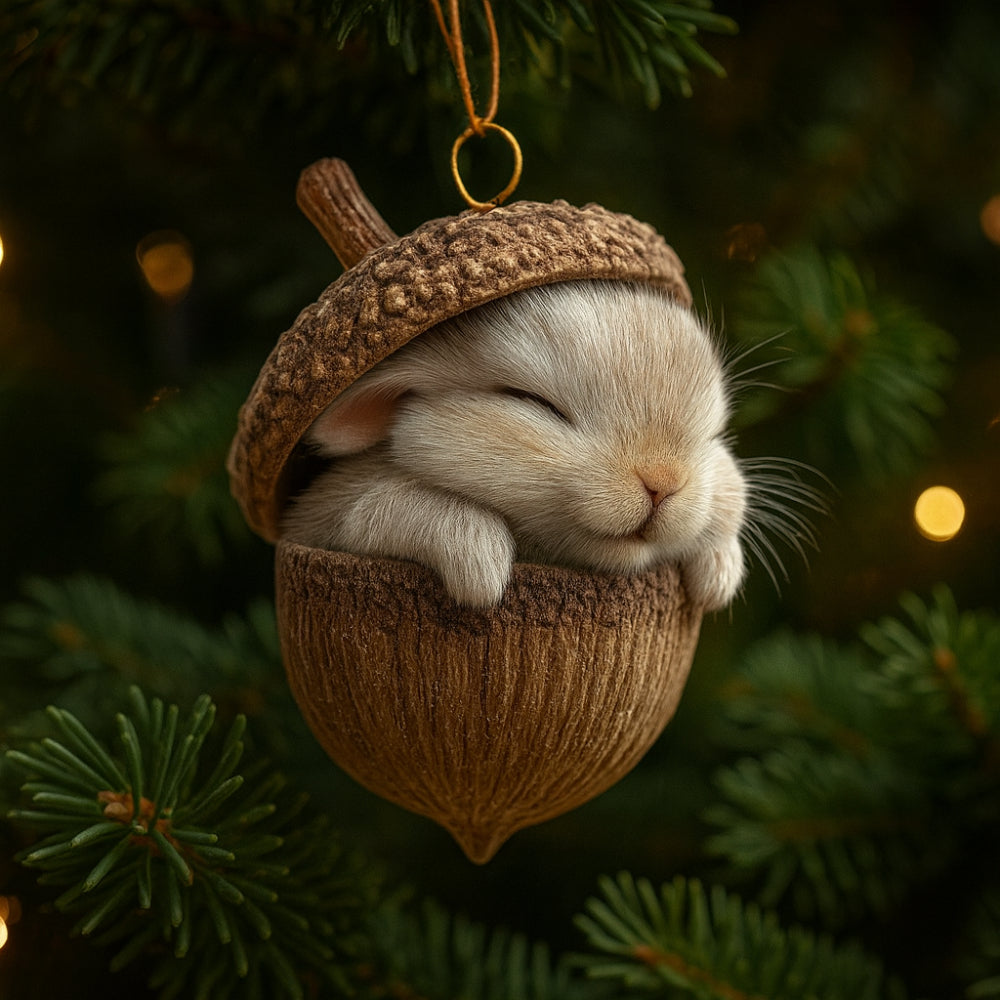 Christmas Ornaments Woodland Animal Acorn Tree Decor