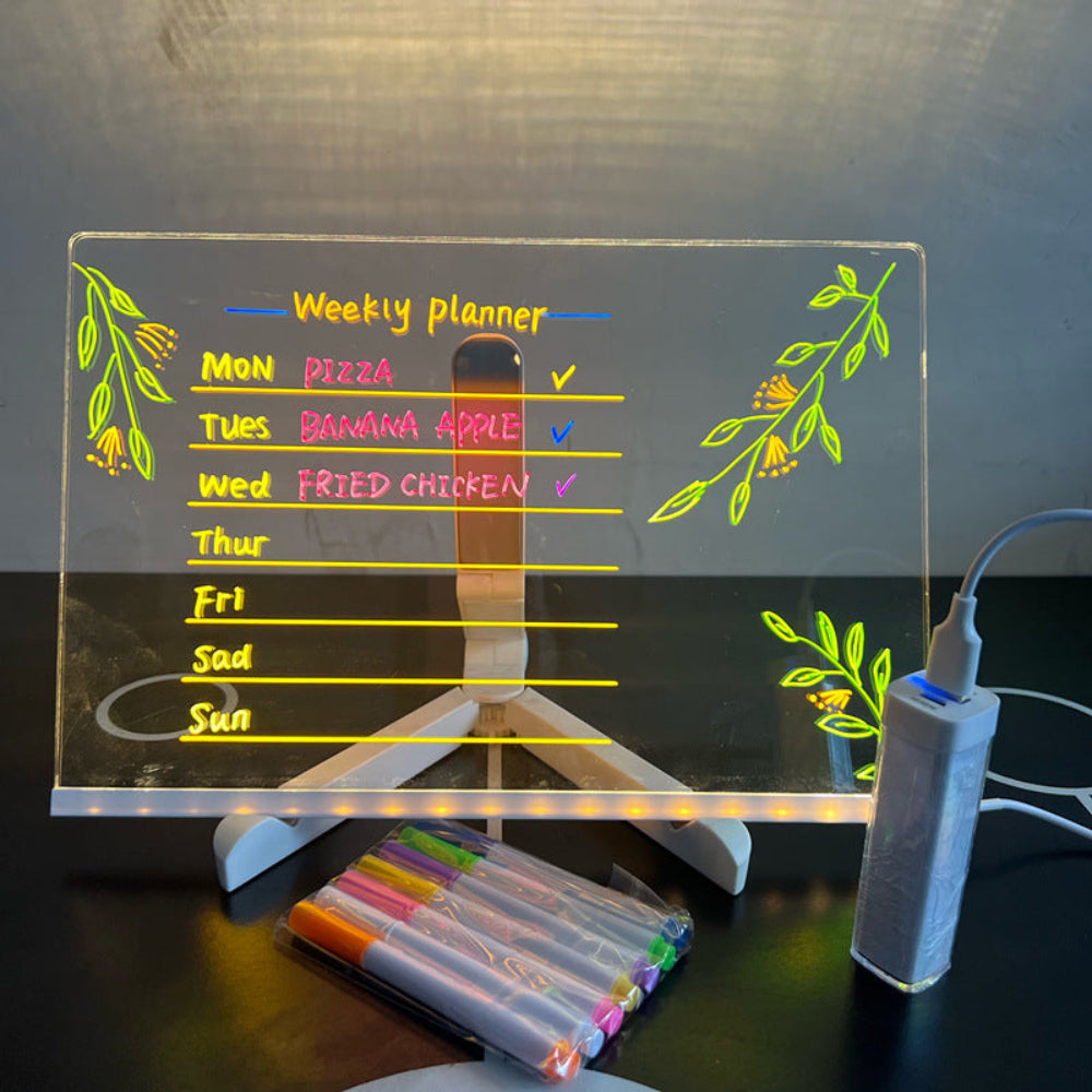 Drawing Writing Board LED Light Kids Creative Surface