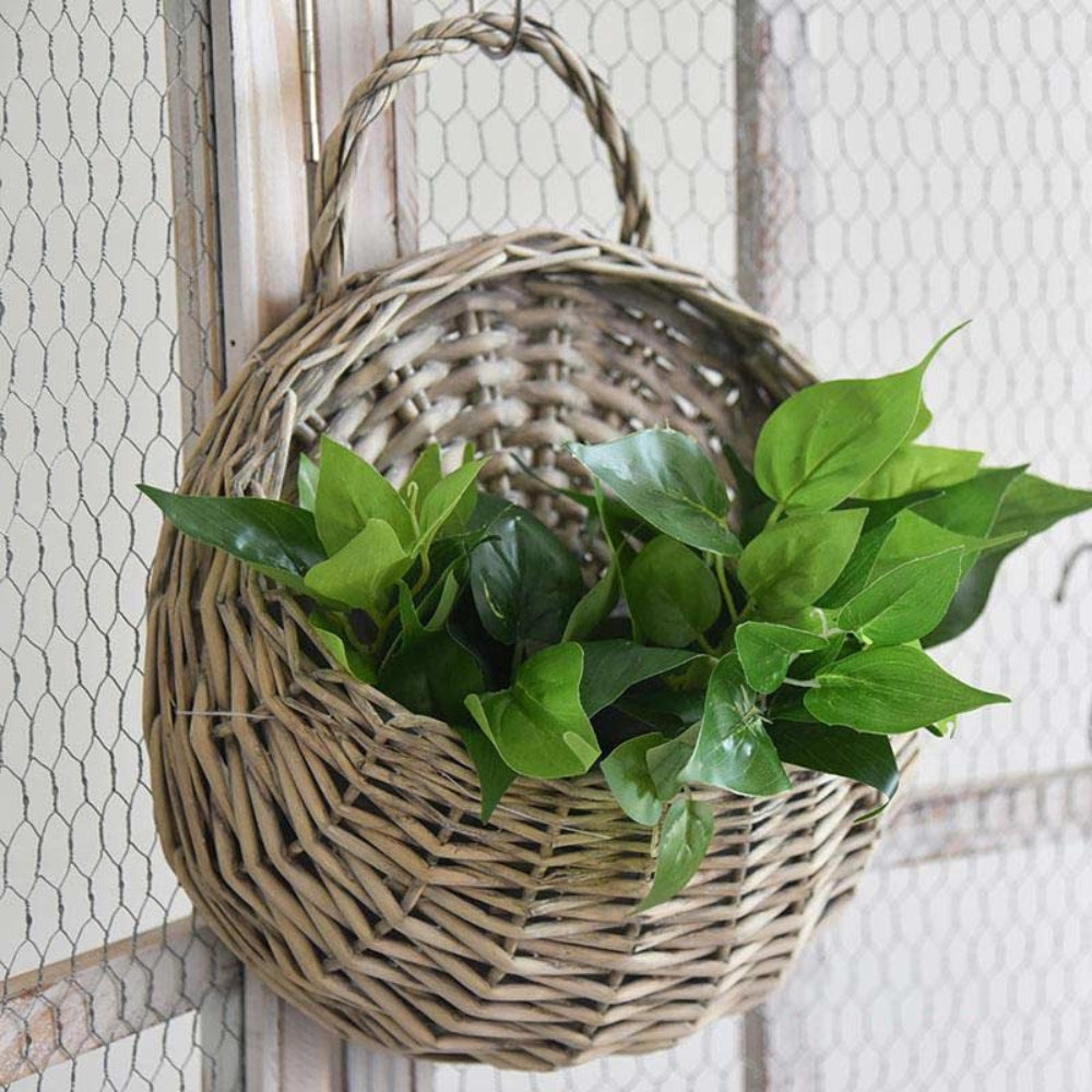 Woven Wicker Hanging Basket for Storage