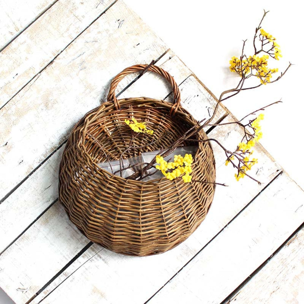 Woven Wicker Hanging Basket for Storage