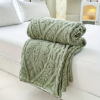 Jacquard Fleece Blanket with Geometric Weave