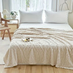 Jacquard Fleece Blanket with Geometric Weave