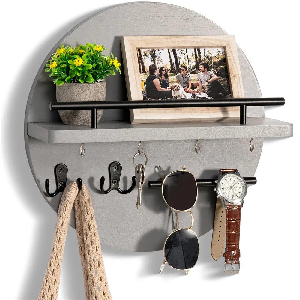 Round Wooden Key Holder | Stylish & Eco-Friendly Wall Organiser