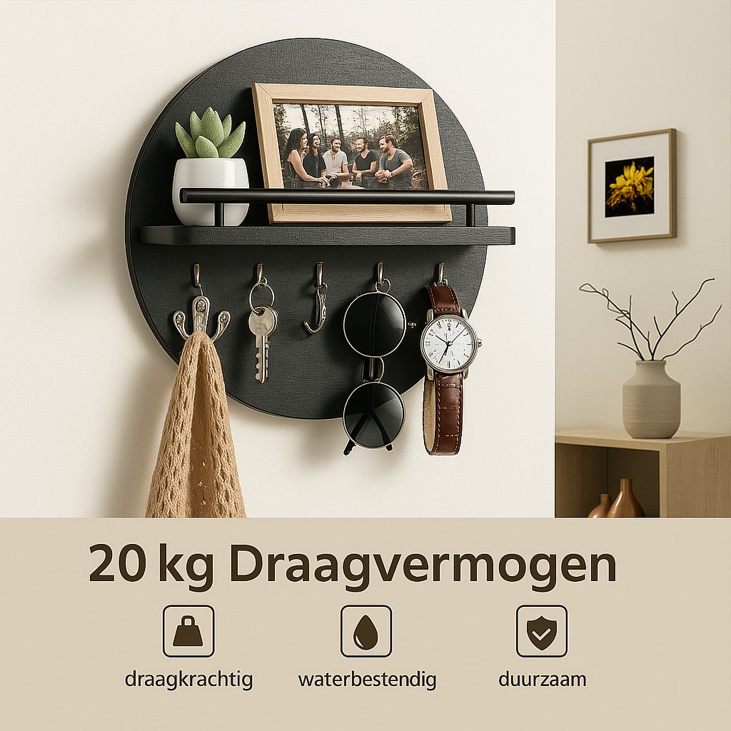 Round Wooden Key Holder | Stylish & Eco-Friendly Wall Organiser