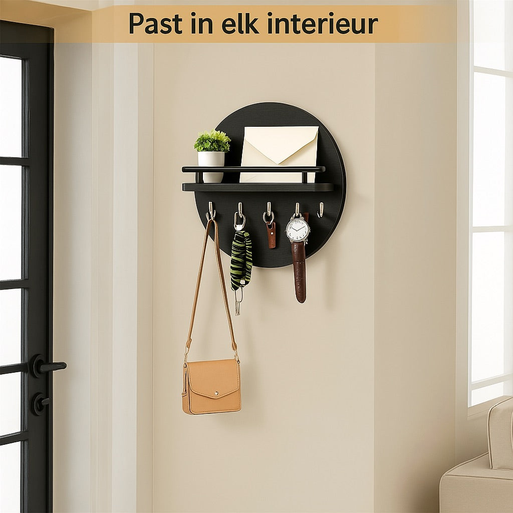 Round Wooden Key Holder | Stylish & Eco-Friendly Wall Organiser