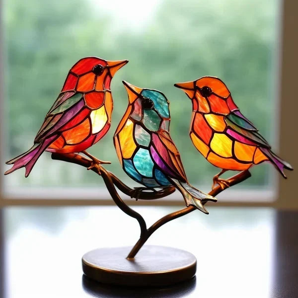 VincentGlow | Handmade Stained Glass Table Lamp for Cozy Room Lights