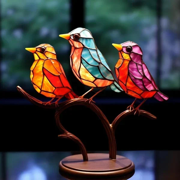 VincentGlow | Handmade Stained Glass Table Lamp for Cozy Room Lights