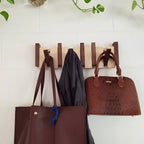 Coat Rack Wooden Wall Mounted Foldable Hook Storage Design