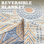 Reversible Cotton Throw Blanket for Home Use