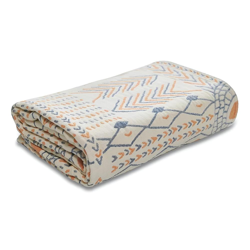 Reversible Cotton Throw Blanket for Home Use