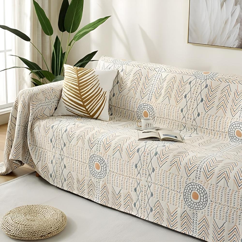 Reversible Cotton Throw Blanket for Home Use