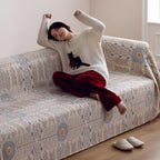 Reversible Cotton Throw Blanket for Home Use